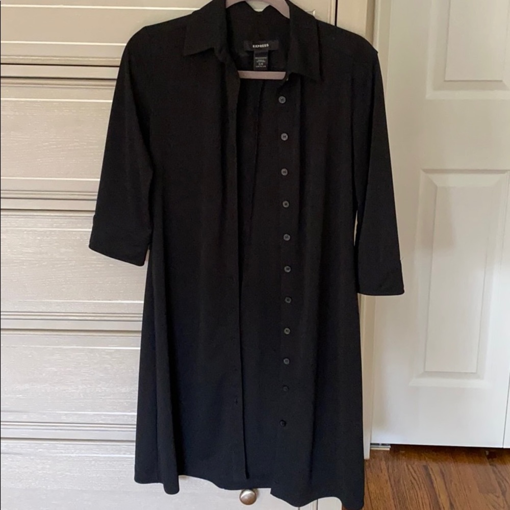 Express long button down dress